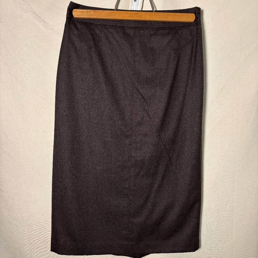 Women's Vintage Ann Taylor Loft Skirt Midi Brown/Maroon 4 Wool